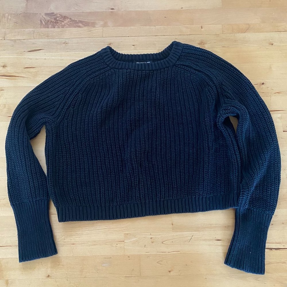 American Apparel black fisherman sweater